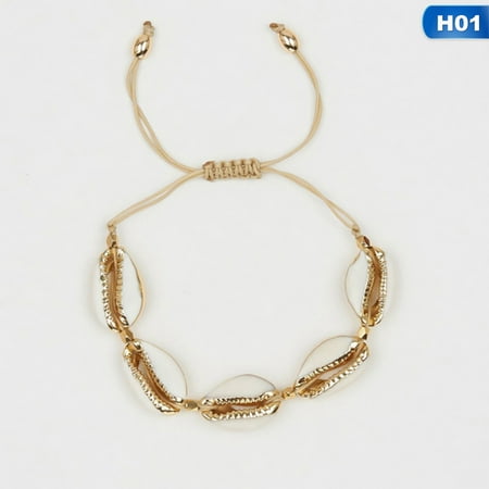 AkoaDa 3 Styles Bohemian Handmade Seashell Bracelets andamp; Bangles Braided Rope Charm Bracelet For Women Girls Beach Jewelry