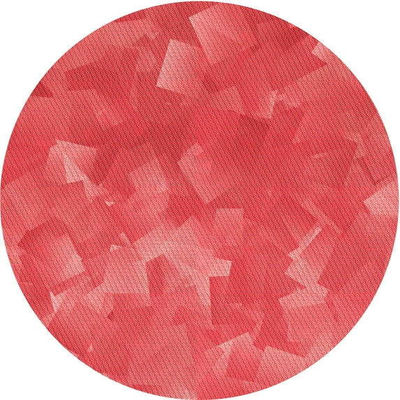 Ahgly Company Machine Washable Indoor Round Transitional Red Area Rugs, 3' Round
