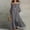 *Gray, variant on U Women's Off The Shoulder 3/4 Sleeve Cotton Linen Tiered Maxi Dress,Solid Color Loose Dress White,Women's Plus L