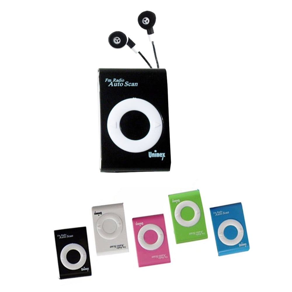 3PC Mini Scan FM Radio Receiver Pocket Tune Music Earphone Jog Run Gift