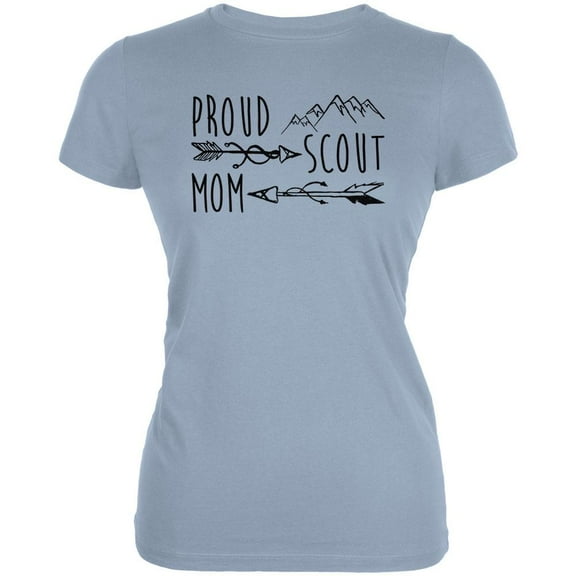 Proud Mom Scout Juniors Soft T Shirt Light Blue X-LG