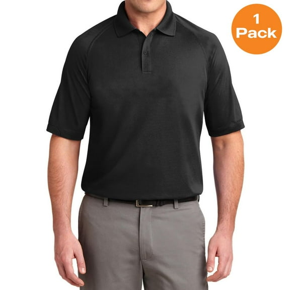 Port Authority TLK525 Tall Dry Zone Ottoman Polo, Black, 3XLT, Big and Tall Polo Shirts
