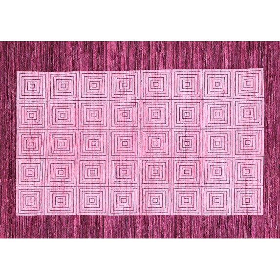 Ahgly Company Indoor Rectangle Oriental Pink Modern Area Rugs, 8' x 12'
