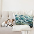 thumbnail image 4 of Ambesonne Nautical Throw Pillow Cover 2 Pack, Swirling Huge Waves Boat, 24", Reseda Green Teal and Blue, 4 of 7