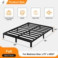 thumbnail image 2 of Bedofmine 10" Full Size Bed Frame with Storage, No Box Spring, Heavy Duty, Rounded Corners, Easy Assembly, Black, 2 of 9