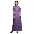 thumbnail image 1 of Bimba Rayon Cabbage Leaves Womens Printed Side Slit SummerDressLong Maxi Gown-Small, 1 of 6