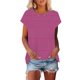 thumbnail image 2 of Mujeres de Manga Corta Tops Casual Cuello Redondo Impresión Blusa Poliéster Ligero Top, Camisa de las Señoras de la Moda para el Hogar Diario Y el Uso Cómodo, 2 of 9