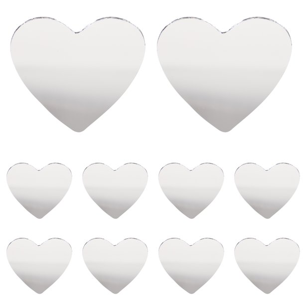 20 espejos de cristal para maquillaje de mujer, mini espejo en forma de corazón, sin terminar, para manualidades artísticas.