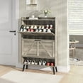 thumbnail image 1 of YouTrend Shoe Storage Cabinet with 2 Flip Drawers, Farmhouse Shoe Organizer for Entryway, Washed Grey, 1 of 10
