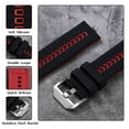 thumbnail image 4 of Silicone Watch Bands,20mm Quick Release Rubber Watch Strap for Men Women,Black&Red with Silver Buckle, 4 of 7