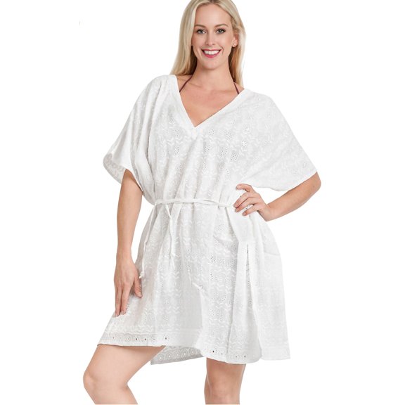 HAPPY BAY Women's Beachwear Summer Beach Dress Plus Size Fall Swimsuit Swimwear Cover Ups for Women 2X-3X White_A380