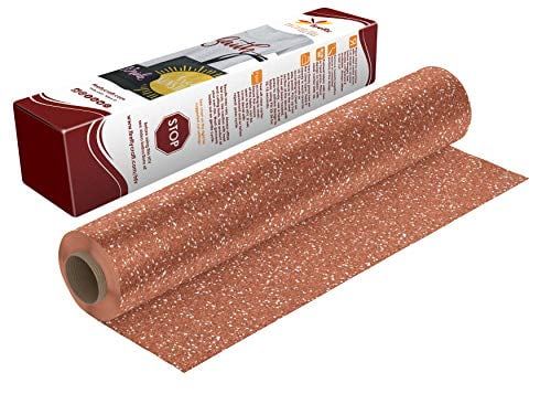 Firefly Craft Glitter Copper Heat Transfer Vinyl | Copper Glitter HTV Vinyl | Iron On Vinyl for Cricut and Silhouette | 5 Feet by 12.25 Roll | Heat Press Vinyl for Shirts
