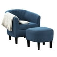thumbnail image 3 of Convenience Concepts Take a Seat Roosevelt Accent Chair with Ottoman, Blue Fabric, 3 of 7