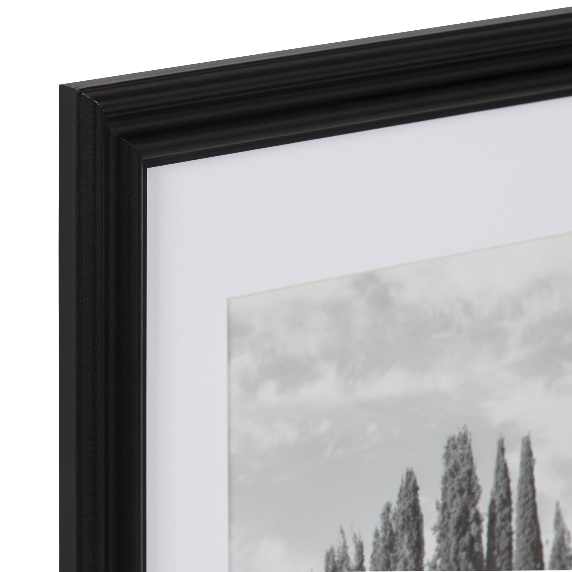 Mainstays 11x14 Matted to 8x10 Front Loading Tabletop Picture Frame, Black