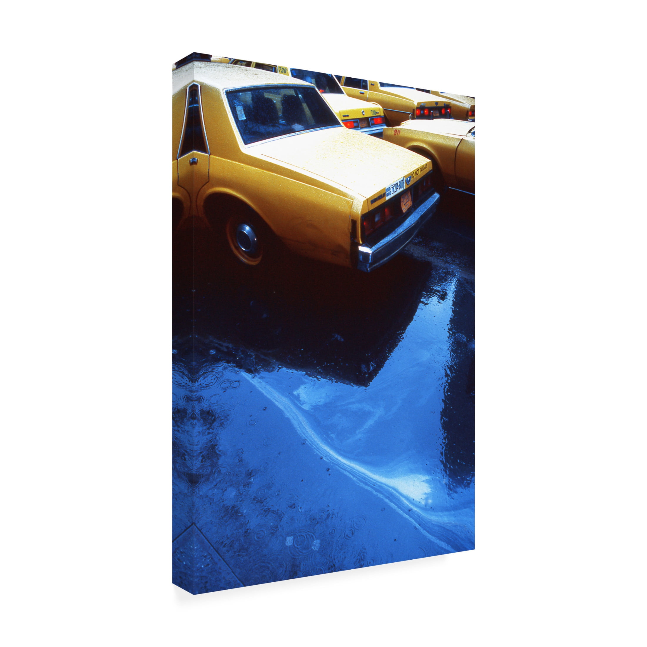 Canvas Wall Art - Dieter Matthes 'Yellow Cabs From The Series Qnew York Bluesq ' Wall Art for Living Room, Bedroom, or Office Décor by Trademark Fine Art - 30 x 47 Inches