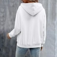 thumbnail image 5 of Fall Hoodies Women Usa Hoodies Oversized Long Sleev Drawstring Sweatshirt With Pockets Pullover Sweatshirts Women White L, 5 of 6