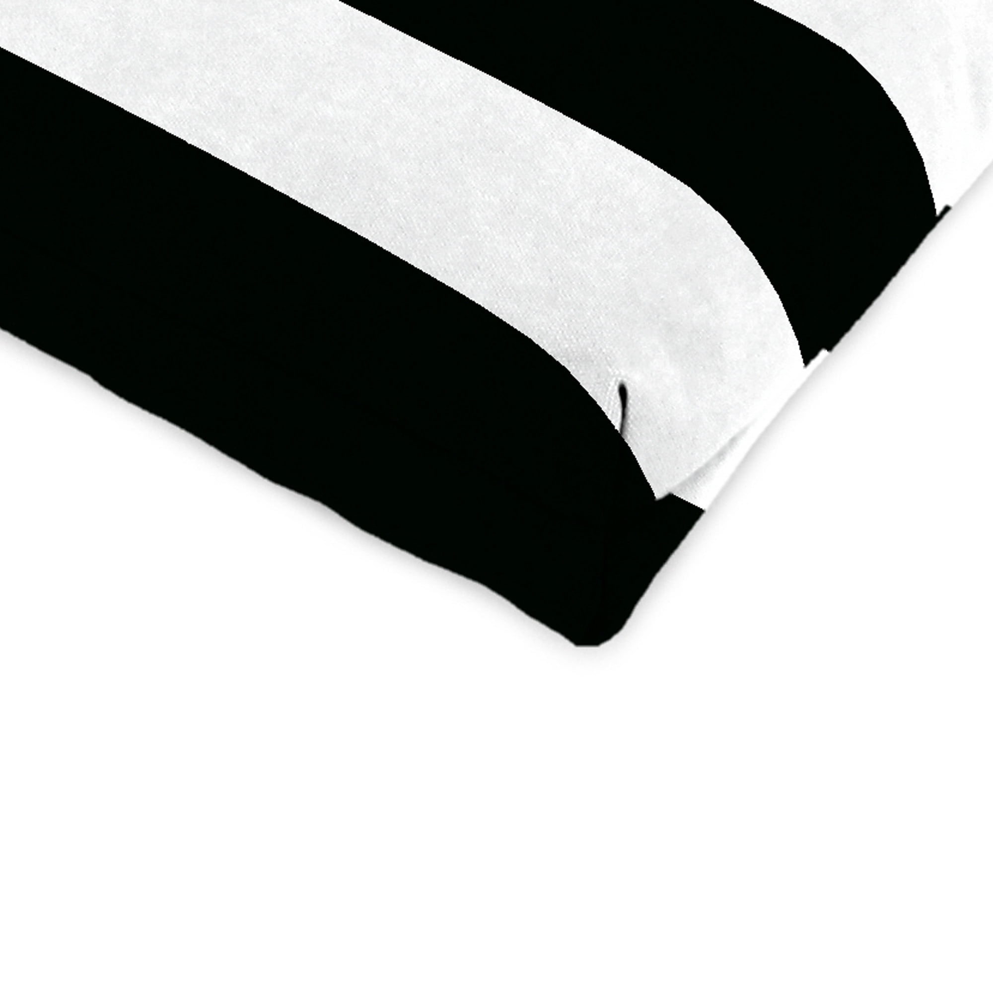 Jordan Manufacturing 44" x 22" Cabana Black Stripe Rectangular Outdoor Chair Cushion with Ties and Hanger Loop