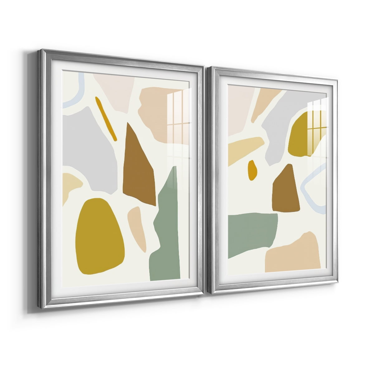Wexford Home Pastel Splotches I Premium Framed Print, 18.5" x 24.5" - Ready to Hang, Silver (Set of 2)