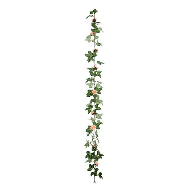 Guirnalda de rosas artificiales de seda | Decoración de flores y hojas de primavera para el hogar, bodas y fiestas