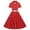 Red, variant on QUYUON Women Vintage Cocktail Dresses for Evening Party Knee Length Dress Polka Dot Printed Lapel Neck Button Down Collar Short Sleeve V-Neck Pleated A-Line Dress Style D-1487 Blue XL