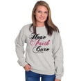 thumbnail image 4 of Hope Faith Cure Breast Cancer Aware Women Crewneck Sweatshirt Brisco Brands S, 4 of 6