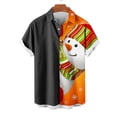 thumbnail image 4 of Mens Manga Corta Botón Abajo Camisas, Navidad Impreso Turndown Cuello Blusa, Top de Moda Casual, 4 of 6