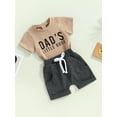 thumbnail image 3 of Genuiskids Toddler Boys Summer Outfits 3M 6M 12M 18M 2T 3T Infant Clothes Short Sleeve T-shirt Tops Drawstring Shorts Kids Casual Father's Day Outfits, 3 of 9