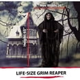 thumbnail image 3 of Haunted Hill Farm 5 ft Life-Size Animated Grim Reaper Prop w/ Chain and Rotating Head for Indoor or Outdoor Halloween Decoration, Battery-Operated, 3 of 12