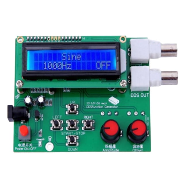 Generador de Señal de Función DDS de 1HZ-500KHz Sine Triangle Square 7V-9V Cola Generador de señal de función
