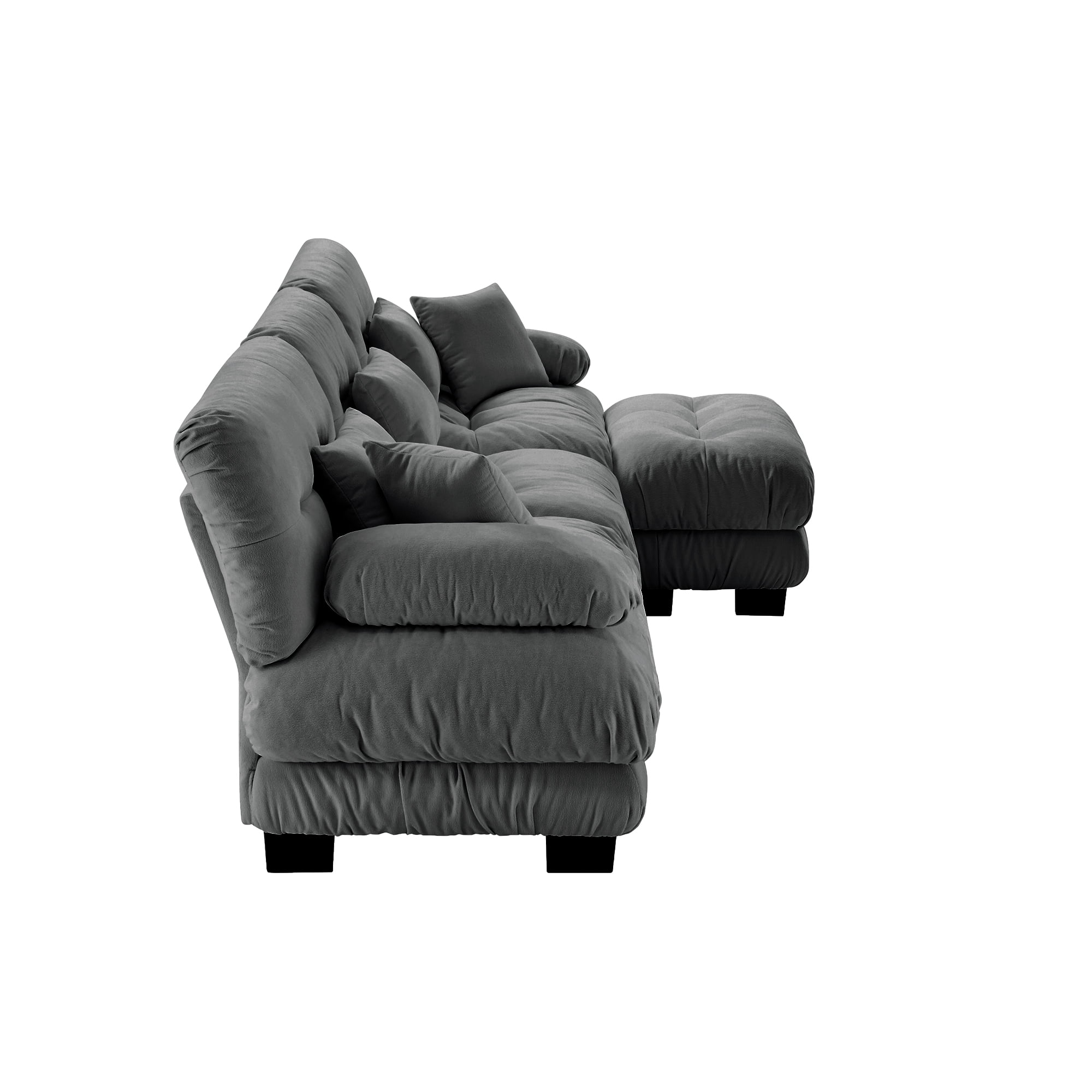 Gewnee Luxury Modular Deep Seat Sectional Sofa Couch with Convertible Ottoman,Oversized L Shaped Cloud Couch for Living Room