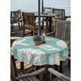 thumbnail image 2 of Outdoor Tablecloth with Umbrella Hole for Patio/Picnic/Party/Camping, Turquoise Starfish Coastal Waterproof Table Cloth Round Cover Washable, Shell Summer Beach Nautical (Dia 54"), 2 of 9
