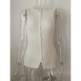 thumbnail image 4 of Women Button Down Vest Ribbed Sleeveless Cardigan Tank Top Y2k Crewneck Slim Fit Knit Vest Tops Going Out Crop Top M, 4 of 7
