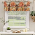 thumbnail image 2 of Orange Pumpkin Fall Curtain Valances for Windows, Kitchen Valance Window Treatments Panel 2 Pack, Cattle Thanksgiving Checkered Farmhouse Wooden Short Curtains for Bathroom Bedroom 60 x 18 Inch, 2 of 8