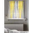 thumbnail image 5 of Yellow Gray White Curtains 54 Inch Length, Sheer Curtains for Bedroom Living Room Window Farmhouse Gradient Abstract Art Rod Pocket Voile Drapes Kitchen Curtains Small Half Window 52"x54" 2 Panels, 5 of 6