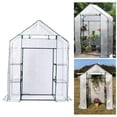 thumbnail image 5 of Portable Greenhouse ,Shed Metal Frame Walk-in Greenhouse with Roll-Up Door ,3 Tier Shelves Easy Assembly Mini Greenhouse for Courtyard Balcony, 5 of 8