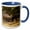 Blue/White, variant on 3drose, Usa, Colorado, Rocky Mountain National Park. Male Elks Sparring., 11oz Two-tone Yellow Mug