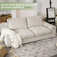 thumbnail image 6 of Modern Sofa 3 Seater Couch with Solid Wood Frame for Living Room Furniture Removable Back Cushion and Seat Cushion(Beige), 6 of 11