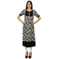 thumbnail image 2 of Bimba Womens Brown Straight Kurti Printed Ladies Kurta Designer Ethnic Clothing, 2 of 7