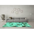 thumbnail image 3 of Ahgly Company Indoor Square Abstract Turquoise Blue Modern Area Rugs, 6' Square, 3 of 4