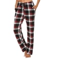 thumbnail image 1 of Powerdelux Women's Plaid Pajama Pants Flannel Comfy Soft Pj Lounge Sleep Bottoms with Pockets Drawstring, 1 of 3