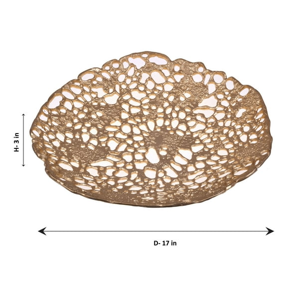De Kulture Works Decorative Round Amoeba Centerpiece Tray, 17.0x3.0 DH inches