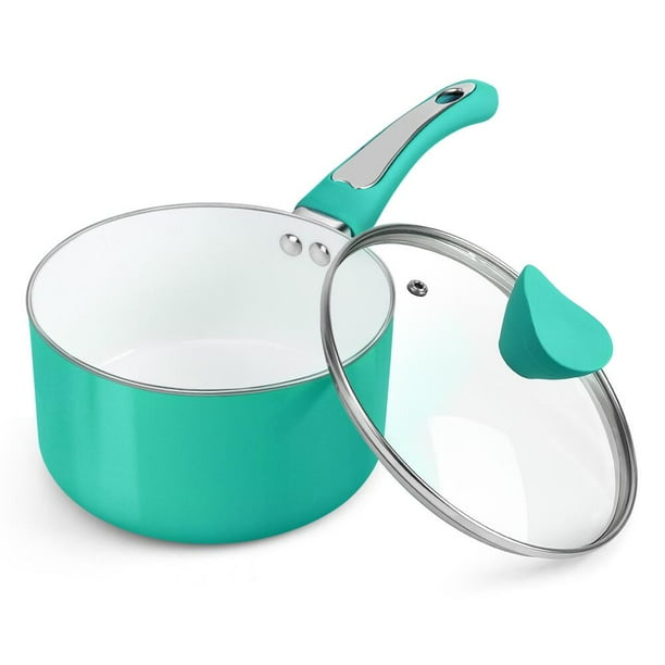 FGY 1QT Saucepan Milk Pan Non Stick Ceramic Coating Mini Sauce Pan with
