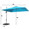 thumbnail image 2 of Gymax 10 Ft Square Offset Hanging Patio Umbrella 360 Degree Tilt Blue, 2 of 10