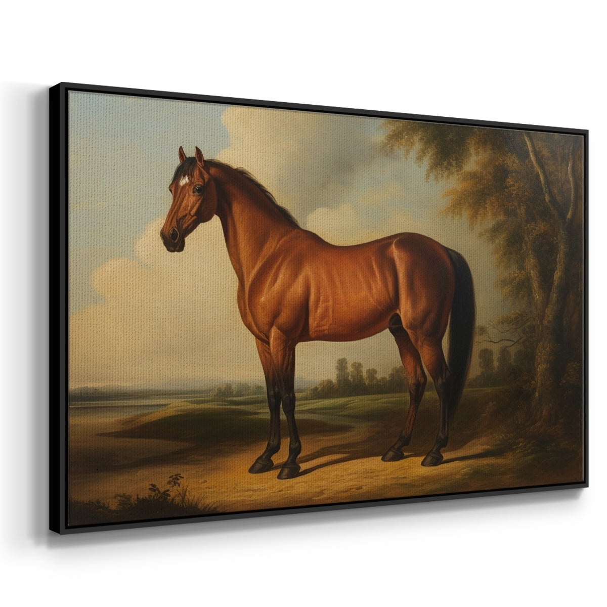 Vintage Animal Print-XI By Wexford Home Framed in Black Wood Gallery Wrapped Canvas 17 in. x 25 in.