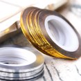 thumbnail image 2 of Vonrui 20 Pcs Glitter Gold Silver Nail Art Striping Tape Line Shiny Matte Nail Art Decoration Strips Self Adhesive Decals Strips DIY Nail 3D Tips Manicure Tools Rolls (1mm), 2 of 8
