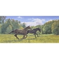 thumbnail image 3 of Adamov, Alexey 24x13 Black Modern Framed Museum Art Print Titled - Running Horses, 3 of 5