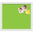 thumbnail image 2 of PinPix ArtToFrames 14x12 Custom Cork Bulletin Board Green Chevron   Poster Board Has a Fabric Style Canvas Finish, Framed in Satin White Frame (PinPix-518), 2 of 5