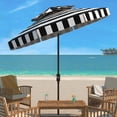 thumbnail image 2 of Safavieh Elsa Fashion Line 9ft Metal Double Top Market Umbrella in Black/White, 2 of 6