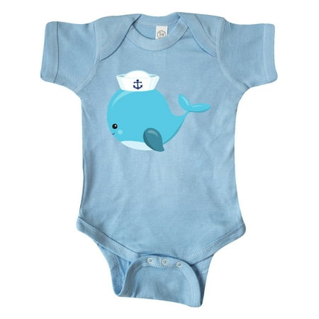 

Inktastic Blue Whale Sailor Whale Whale With Sailor Hat Gift Baby Boy Bodysuit