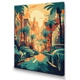 thumbnail image 2 of Designart "Blue And Orange Parked Vintage Cars" City Art Deco Canvas Art Print, 2 of 5